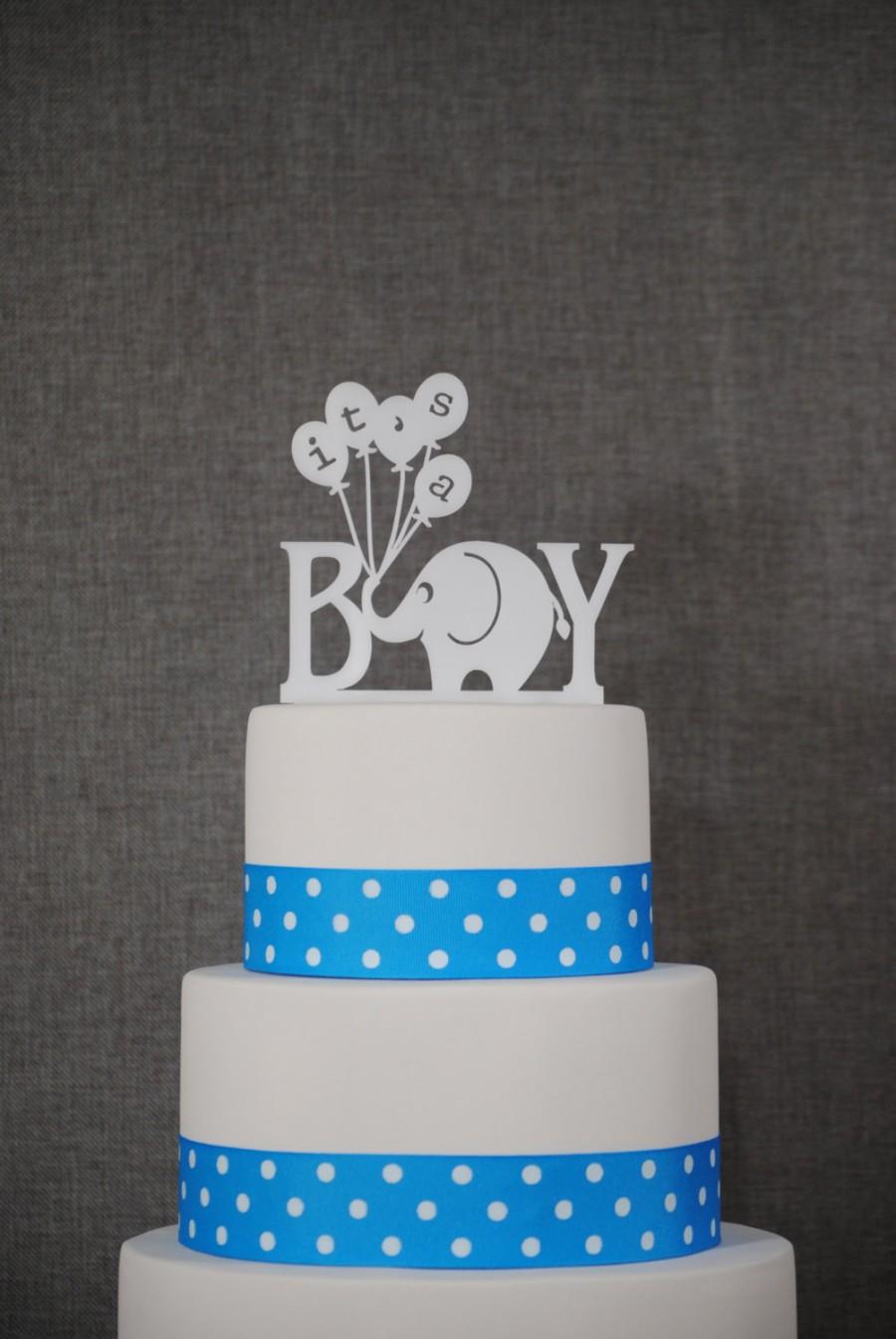 Wedding - Elephant Cake Topper - It's A Boy Cake Topper by Chicago Factory- (S057)
