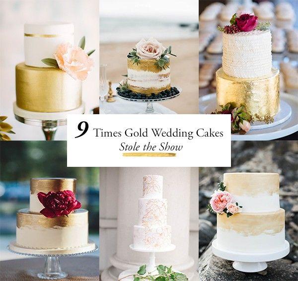 زفاف - 9 Times Gold Wedding Cakes Stole The Show