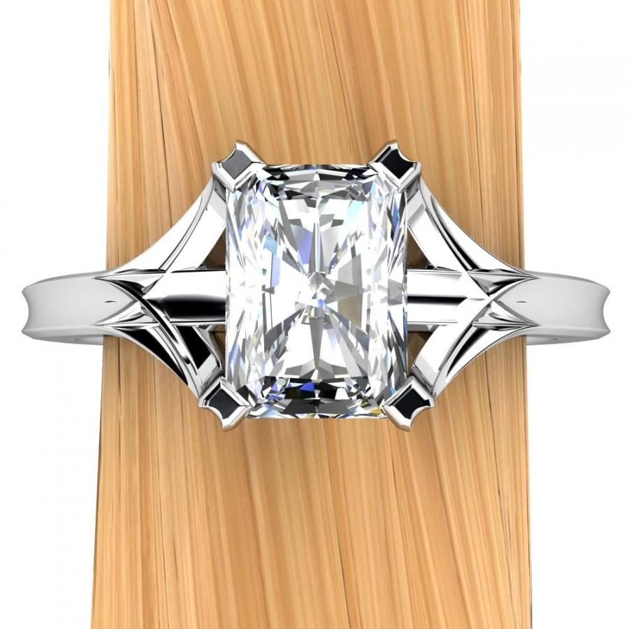 زفاف - White Sapphire Engagement Ring in Continuum Premium Sterling Silver - Free Gift Wrapping