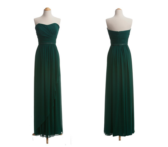 Mariage - Navy Blue Zipper Long prom dresses,Sweetheart prom dress,Chiffon prom dress,Bridesmaid dress custom for buyer C1301