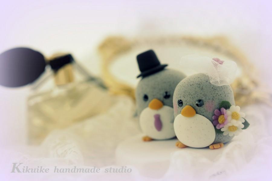 Mariage - penguin cake topper---Special Edition (K204)