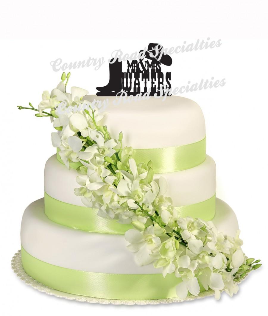 Wedding - Western Wedding Cake Topper, Hat and Boot Cake Trooper, Cowboy Cake Topper, Country Cake Topper, Rustic Cake Topper, Groom Cake Topper,