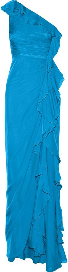 Mariage - Badgley Mischka Ruffled silk gown