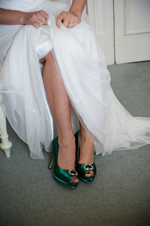 زفاف - Emerald Green Wedding Shoes- Green Irish Wedding Platform Heels With Crystal - Choose From Over 200 Colors- Open Toe Platform Wedding Heels
