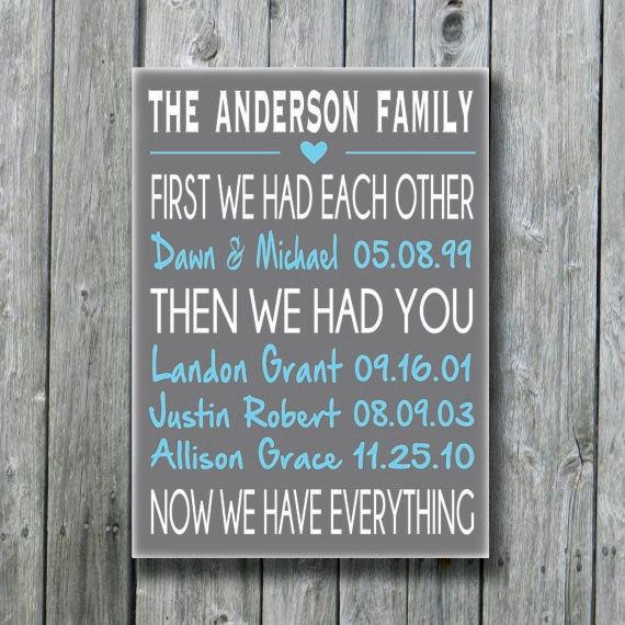 Hochzeit - First We Had Each Other Personalized Wedding Gift,Anniversary Gift,Engagement Gift,Important Date Sign,Custom Wood Sign,Family Date Sign