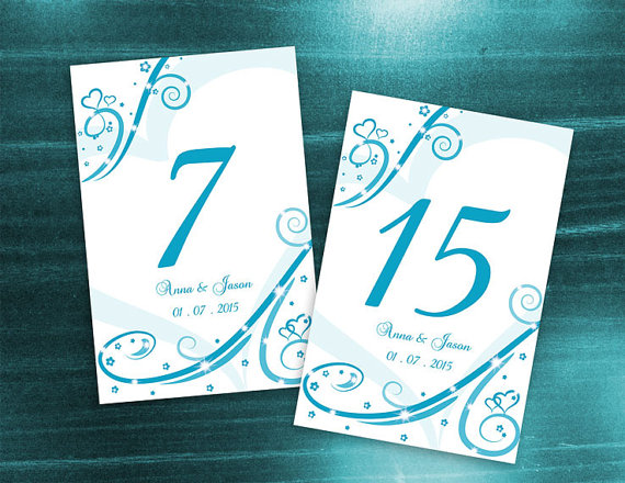 Mariage - DIY Printable Wedding Table Number Template 