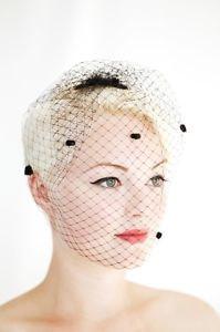 Cream Birdcage Veil Hat Eye 