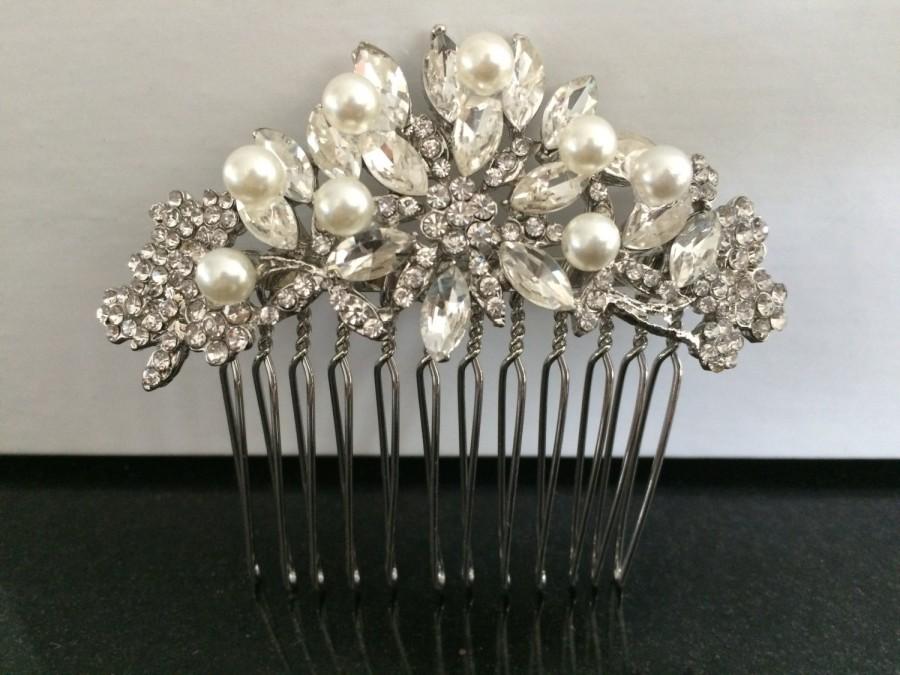 Hochzeit - bridal comb, wedding hair comb, wedding comb, bridal hair comb, wedding hair accessories, vintage comb, pearl bridal comb, crystal comb