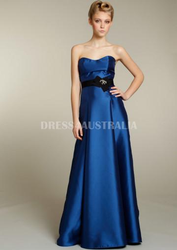 زفاف - Buy Australia A-line Royal Blue Satin Sash Accent Floor Length Bridesmaid Dresses by JLM 5171 at AU$140.25 - Dress4Australia.com.au