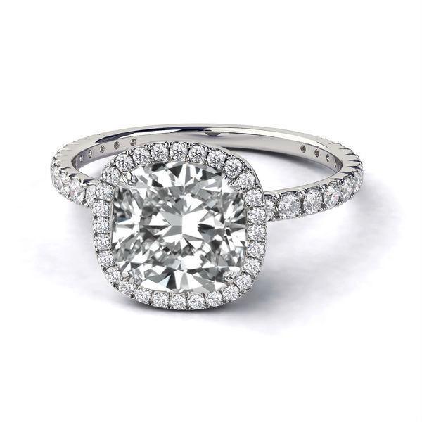 زفاف - 35% Off! LImited Time Offer! Cushion Cut Engagement Ring, 14K Gold Ring, Halo Engagement Ring, 1.62 TCW Diamond Ring Setting
