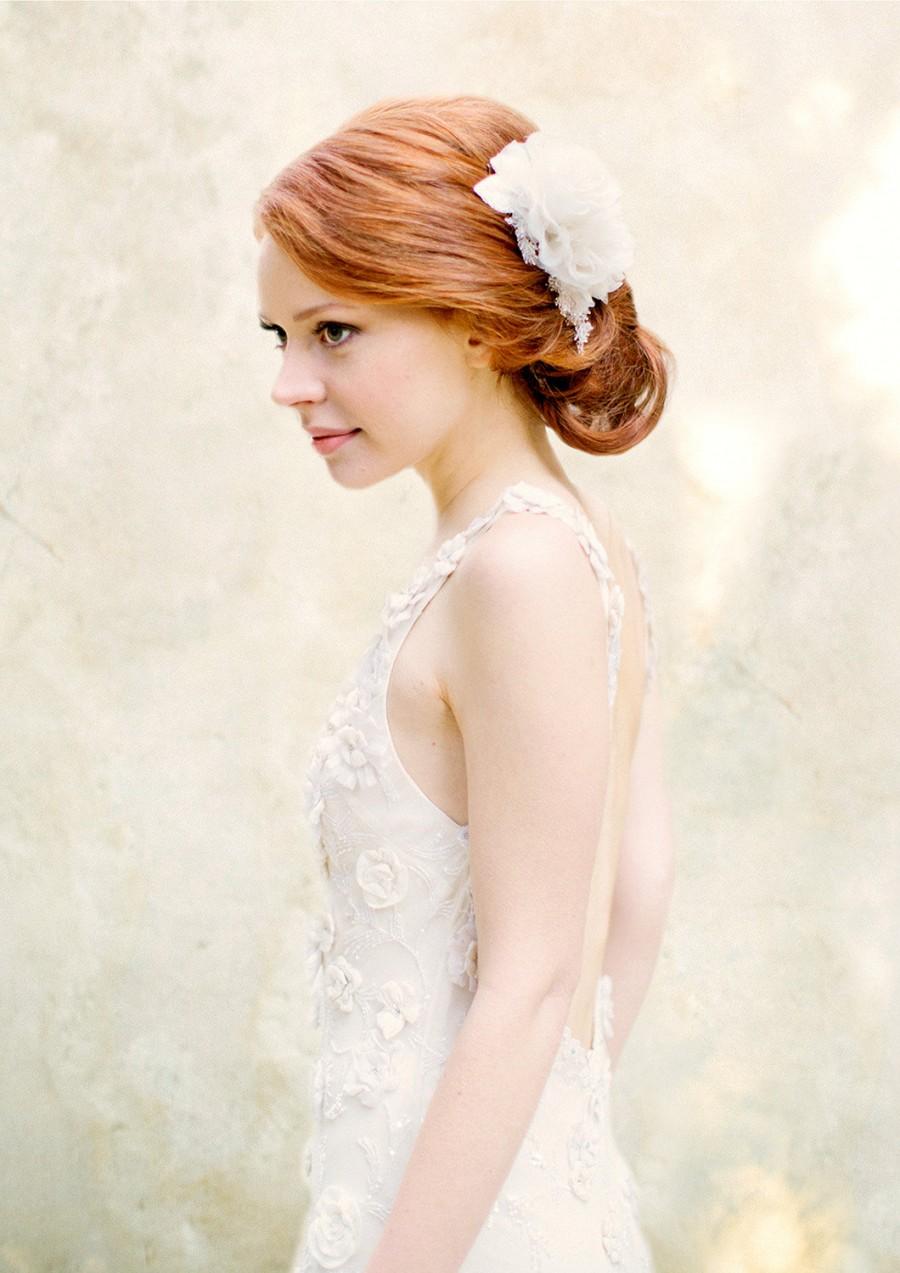 Mariage - Wedding Headpiece, Bridal Headpiece, Floral headpiece, Crystal Hair comb - Style 329