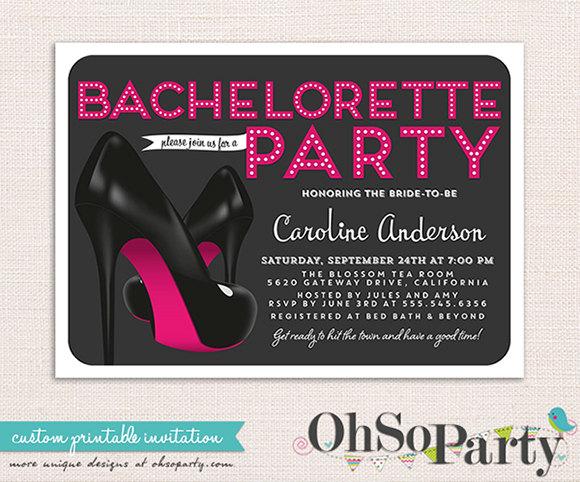 Hochzeit - HIGH NIGHTS Custom Bachelorette Invitation Card