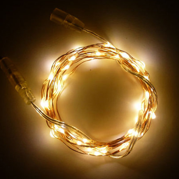 زفاف - 50 Fairy Lights on 9-foot coated copper wire string light. Battery-operated lights with a timer.