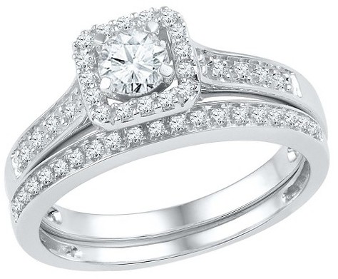 Mariage - Diamond 1/2 CT. T.W. Round Diamond Prong Set Bridal Ring in 10K White Gold