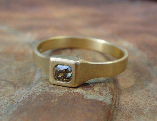 Wedding - Diamond Engagement Ring - Handmade Engagement Ring - Diamond Ring - Gold Ring - 18k Gold Diamond Ring - Gold Engagement Ring - one of a kind