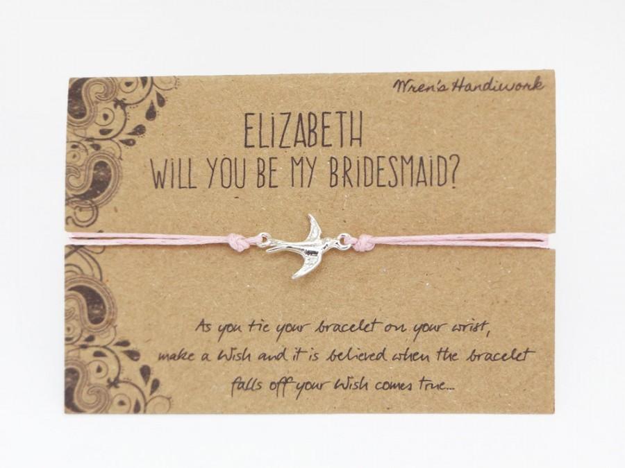 Свадьба - Will you be my Bridesmaid Bracelet - Bridesmaid Proposal Wish Bracelet, Personalised Bracelet, Wedding - Bridesmaid Gift, Maid of Honor Gift