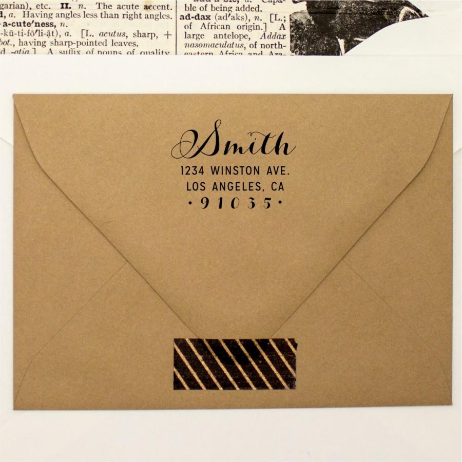Hochzeit - Custom Return Address Stamp - Fancy Cursive Pen Self Inking Address Stamper - Weddings