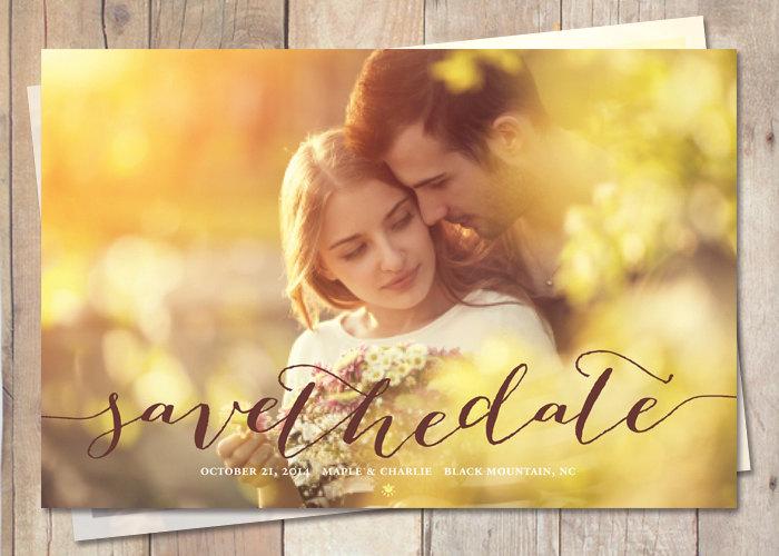 Hochzeit - Save-The-Date, Save The Date Card or Magnet - Maple