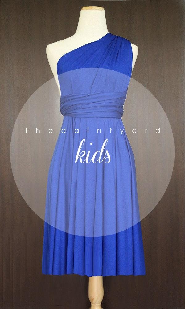 Wedding - KIDS Cobalt Blue Bridesmaid Convertible Dress Infinity Dress Multiway Dress Wrap Dress Flower Girl Dress Twist Dress