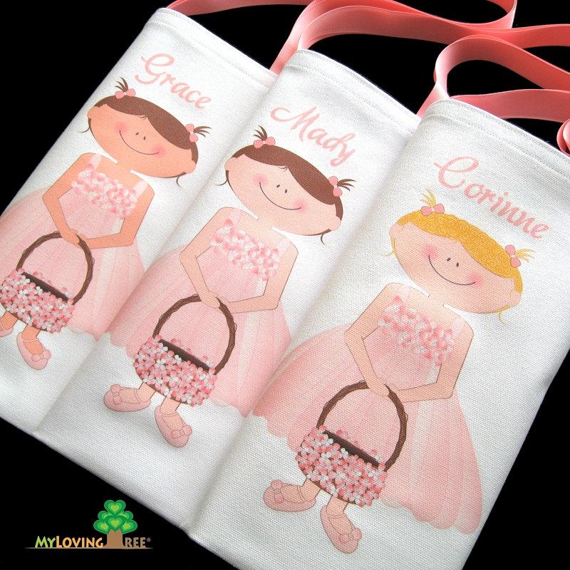 زفاف - Personalized Flower Girls gifts bags summer wedding bridal shower party wedding give away favors
