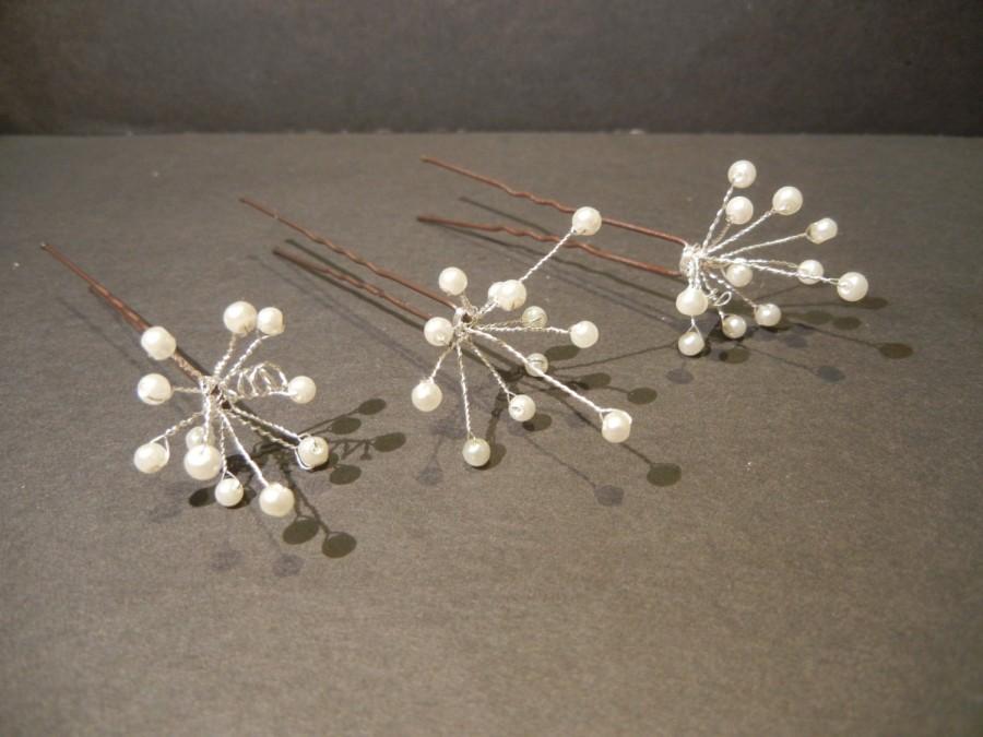 Hochzeit - Bridal Hair Pin Set, Pearl Hair Pins, Wedding Hair Pins, Wedding Hair Accessory..