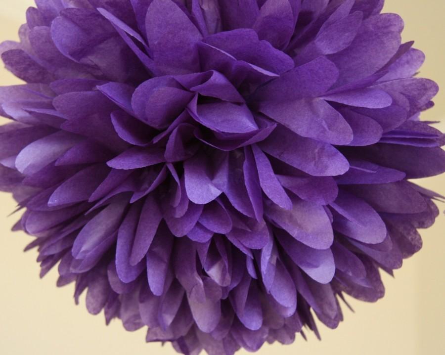 Mariage - Purple Tissue Paper Pom Poms- Wedding, Birthday, Bridal Shower, Baby Shower, Party Decorations, Garden Party