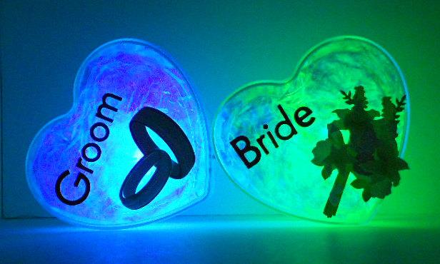 زفاف - GlowHeart (Bride/Groom)- wedding cake topper, cool, geek, engagement, in-law, gifts, unique, stocking stuffer