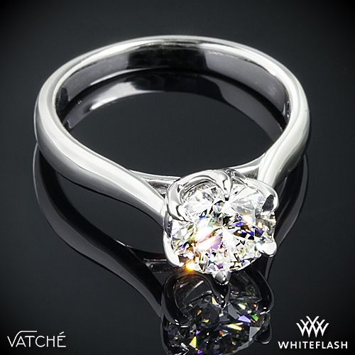 زفاف - 18k White Gold Vatche 119 "Royal Crown" Solitaire Engagement Ring