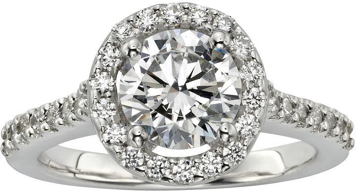 زفاف - MODERN BRIDE Diamonore 2 CT. T.W. Simulated Diamond Round Halo Ring
