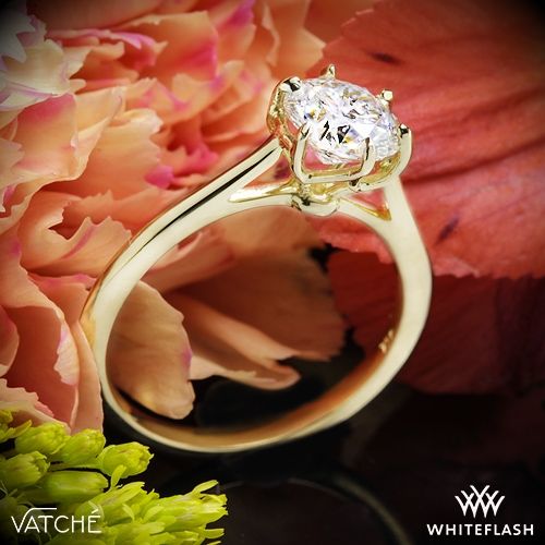 Hochzeit - 18k Yellow Gold Vatche 1513 Felicity Solitaire Engagement Ring