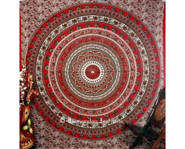 Wedding - Buy Red Handlook Peacock Style Psychedelic Boho Tapestry Wall Hanging