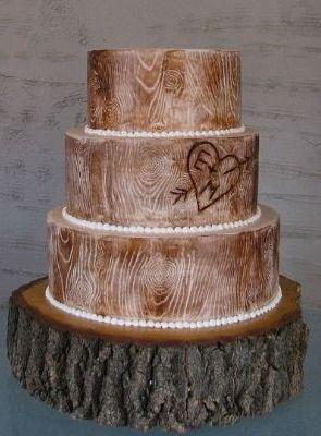 Hochzeit - Rustic Wood Fall Wedding Cake