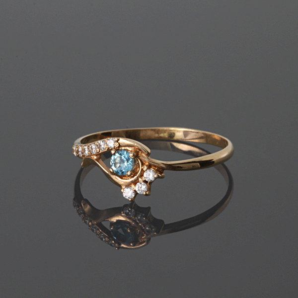 Wedding - Topaz ring, Gold topaz ring, Blue topaz ring, Blue stone ring, Elegant ring, Dainty ring, Gemstone ring, December birthstone