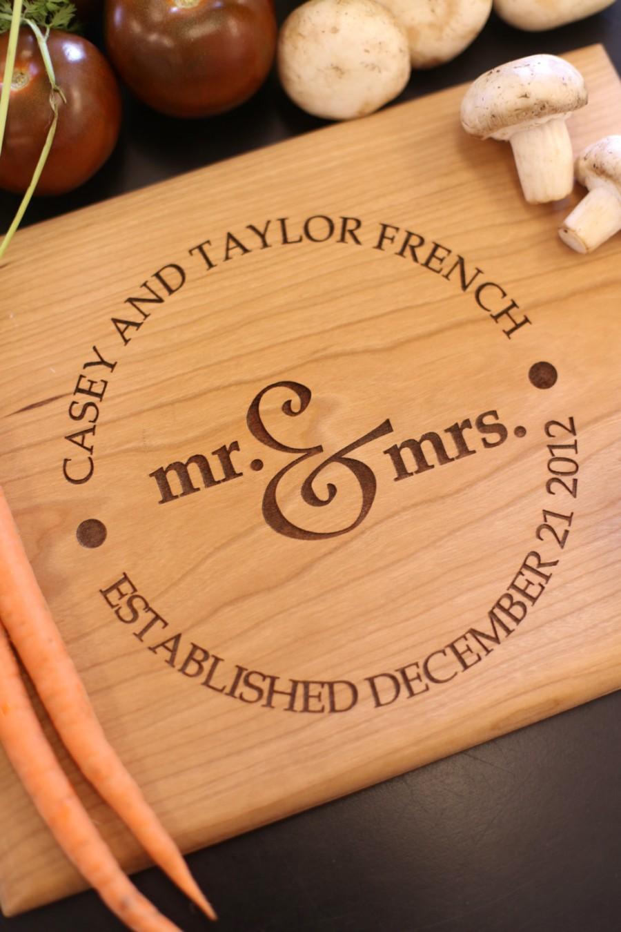 Personalized Cutting Board Newlyweds Christmas T Bridal Shower T Wedding T Engraved 