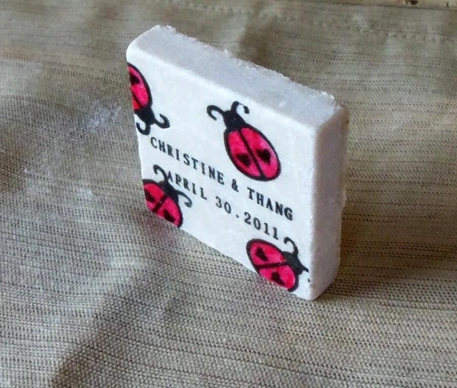 Hochzeit - Love Bug Ladybug Save the Date Magnets - Personalized Ladybug Wedding Favors - Set of 25