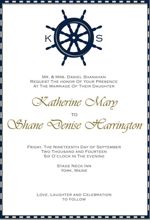 Wedding - Nautical Shipwheel Invitation