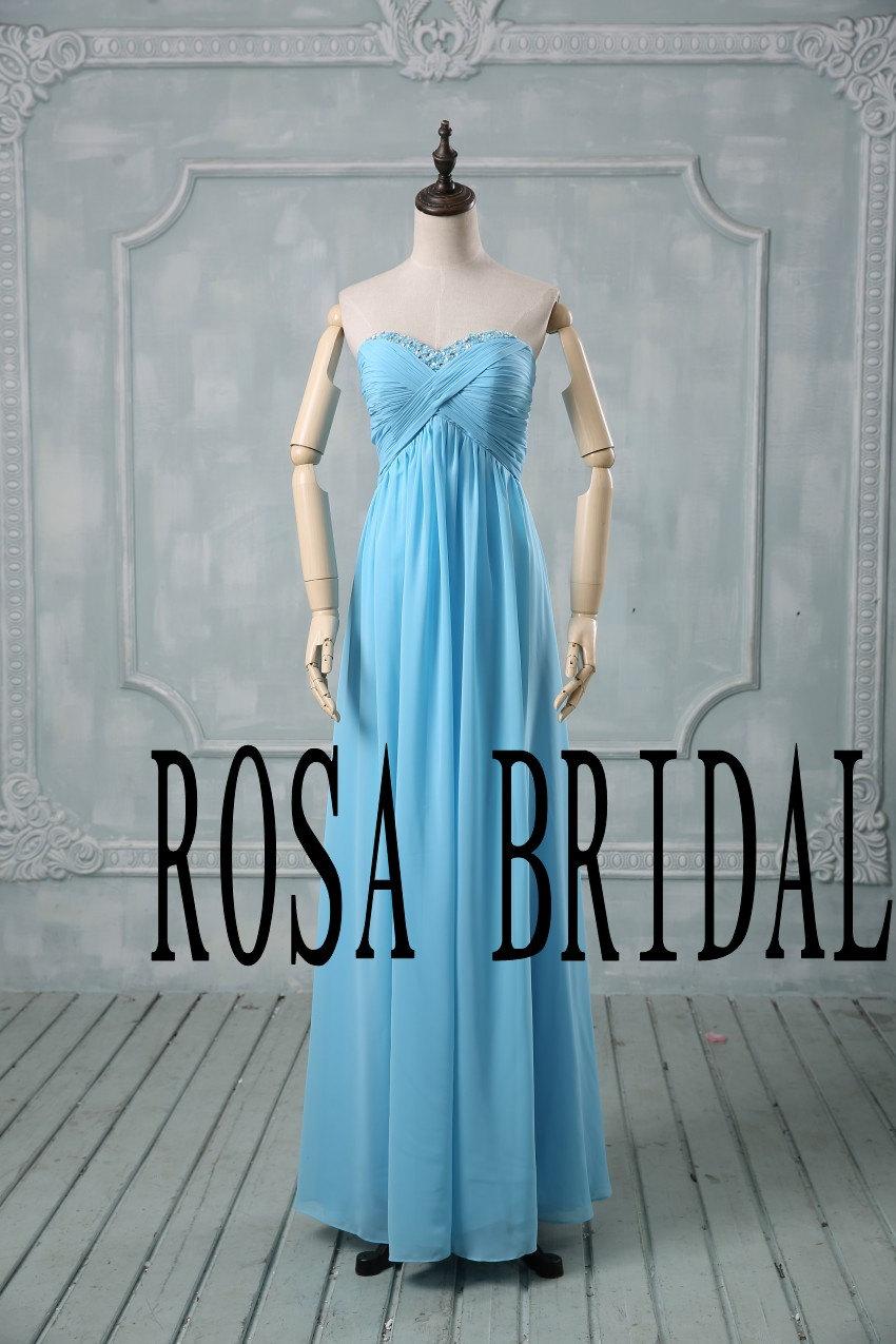 Hochzeit - Simple bridesmaid dress, Long bridesmaid dress,  Cheap bridesmaid dress, Wedding bridesmaid dress, blue prom dress custom size color