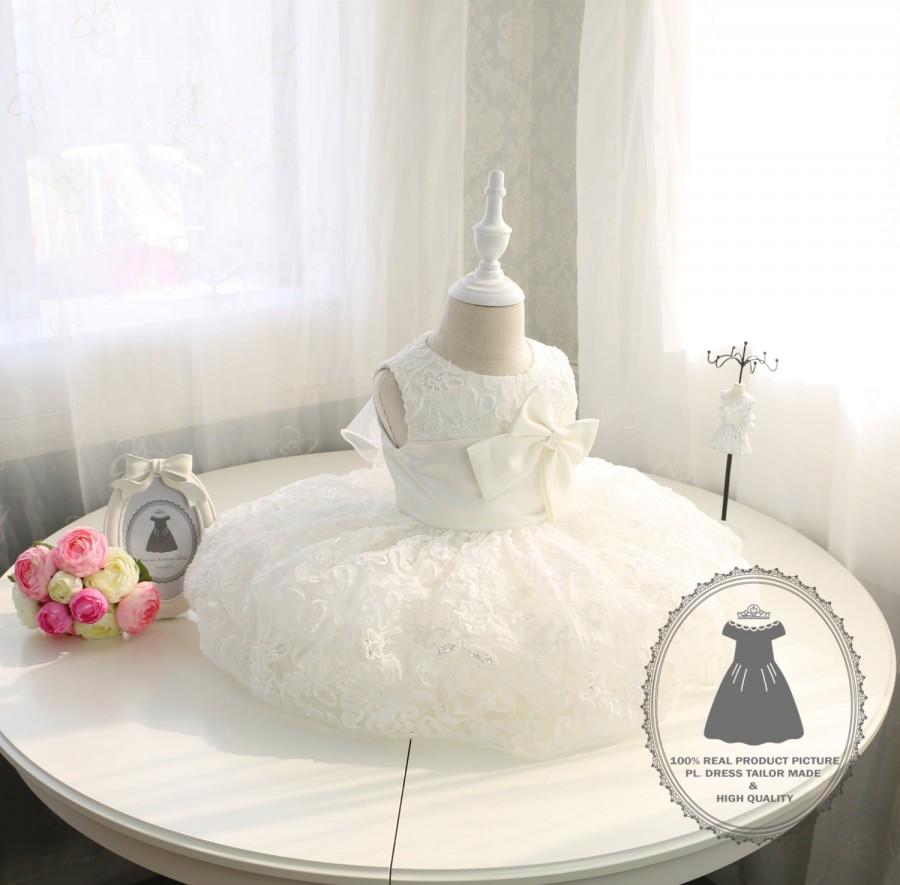 زفاف - Baby Girl Dress for Wedding,Newborn Party Dress, Flower Girl Dress Tulle,  PD001-2