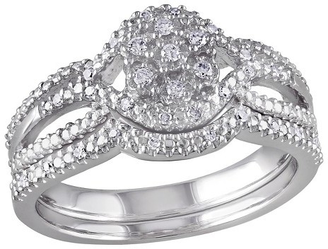 Wedding - Allura 1/7 CT. T.W. Diamond Bridal Set in Sterling Silver (GH) (I2-I3)