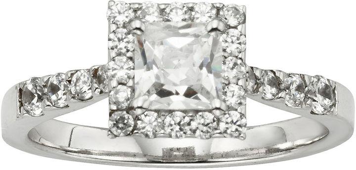 Hochzeit - MODERN BRIDE Diamonore  1 CT. T.W. Simulated Diamond Princess-Cut Bridal Ring