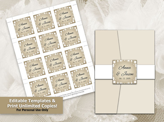 Hochzeit - DIY Printable Wedding Seal Tag Template 