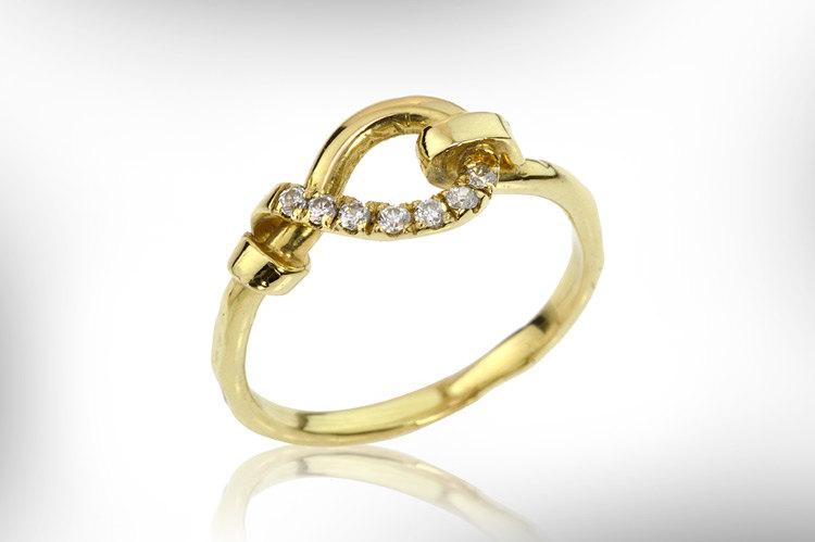 زفاف - Unique Engagement Ring -14k Gold Bow Tie Knot Engagement Ring - Promise Ring - Delicate Gold Engagement Ring, Free Express Shipping