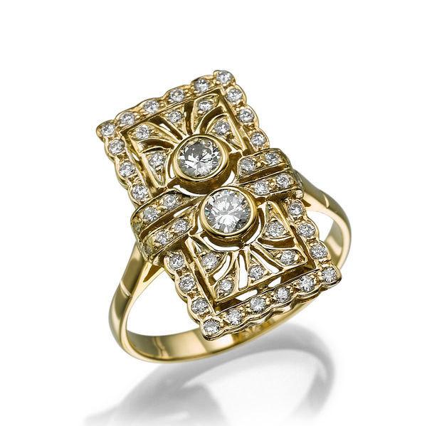 Свадьба - Victorian Ring, Art Deco Wedding Band, 14K Rose Gold Wedding Band, 0.82 TCW Diamond Wedding Ring, Womens Wedding Band