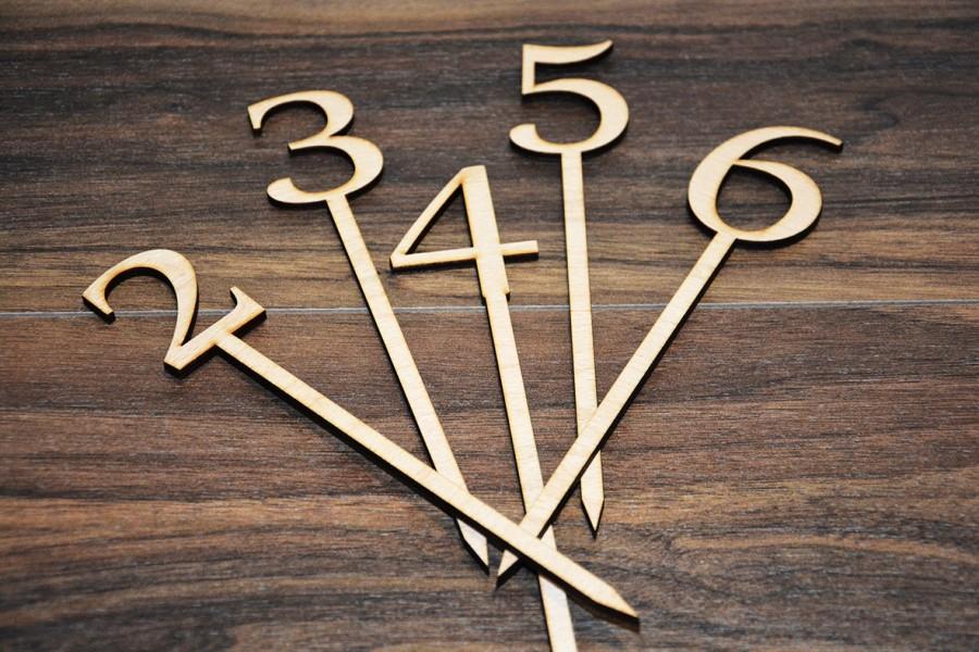 Hochzeit - Wedding table number, wooden table numbers, rustic wedding table numbers, unfinished wood numbers, diy wedding table decoration
