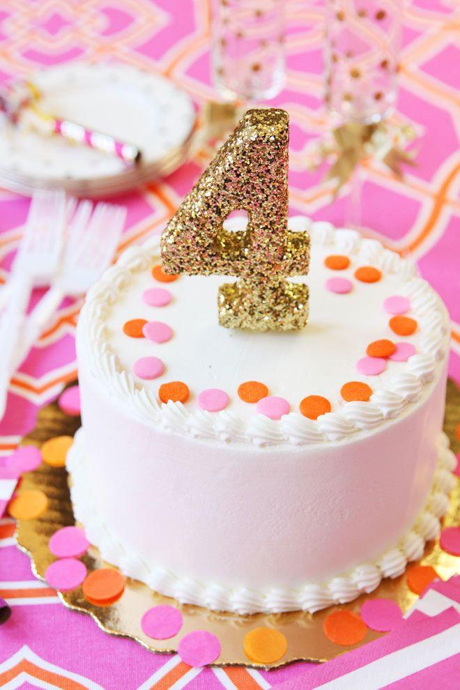 Свадьба - Sparkling Number Cake Topper