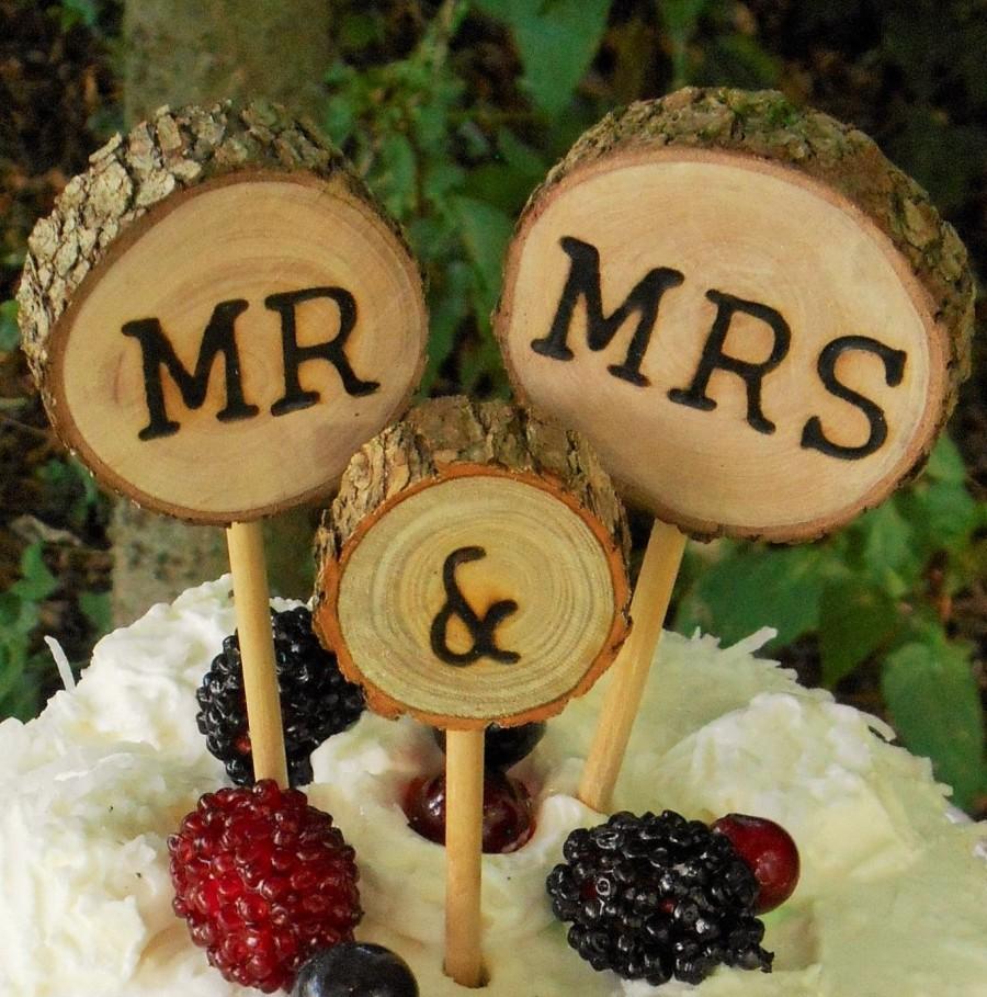 Wedding - Wood rustic wedding cake topper, cake topper, mr and mrs cake topper, wedding cake topper, rustic wedding, wedding topper wood
