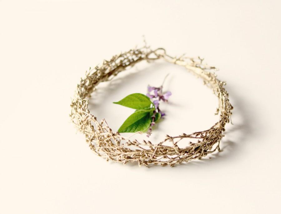 زفاف - Golden bridal headpiece, Gold wedding crown, Bridal head piece, Gold bridal wreath - SOLSTICE (thin style)