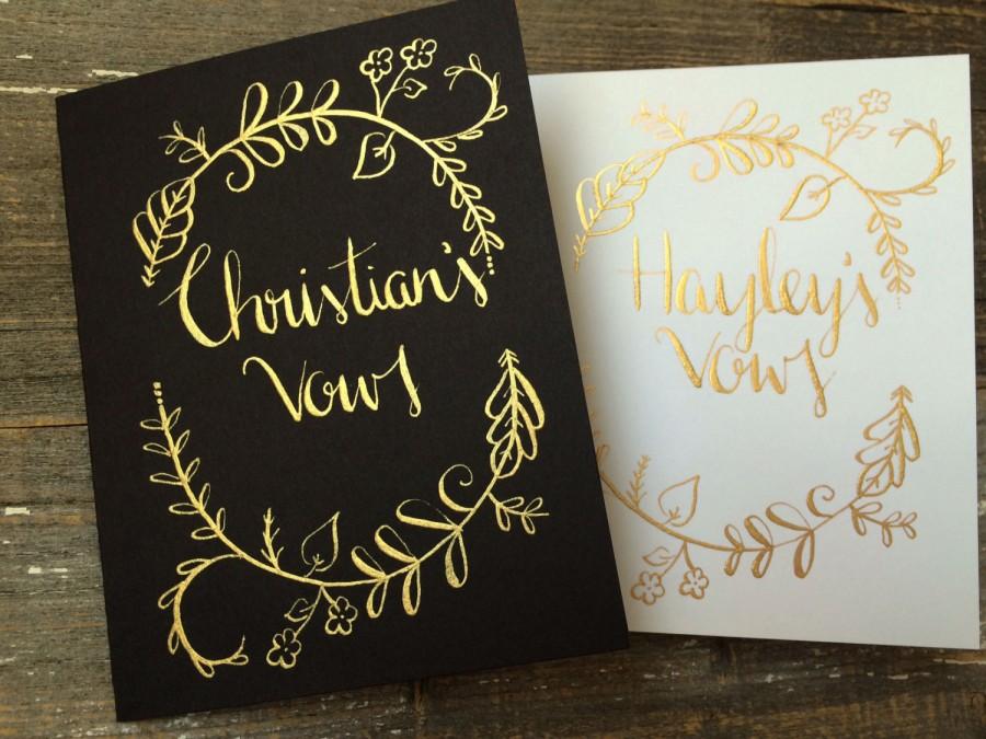 Hochzeit - Wedding Vow Books - Gold Wedding Vow Books - Black and White Wedding - His and Hers Vow books - Vow Booklets - Vow Notebooks