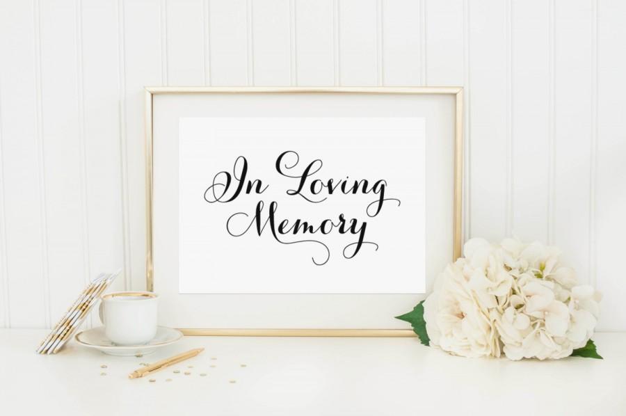 زفاف - Instant Download In Loving Memory Sign - Wedding Reception Signage, Wedding Signs, Table Card, Simple, Modern, Calligraphy - ILM01