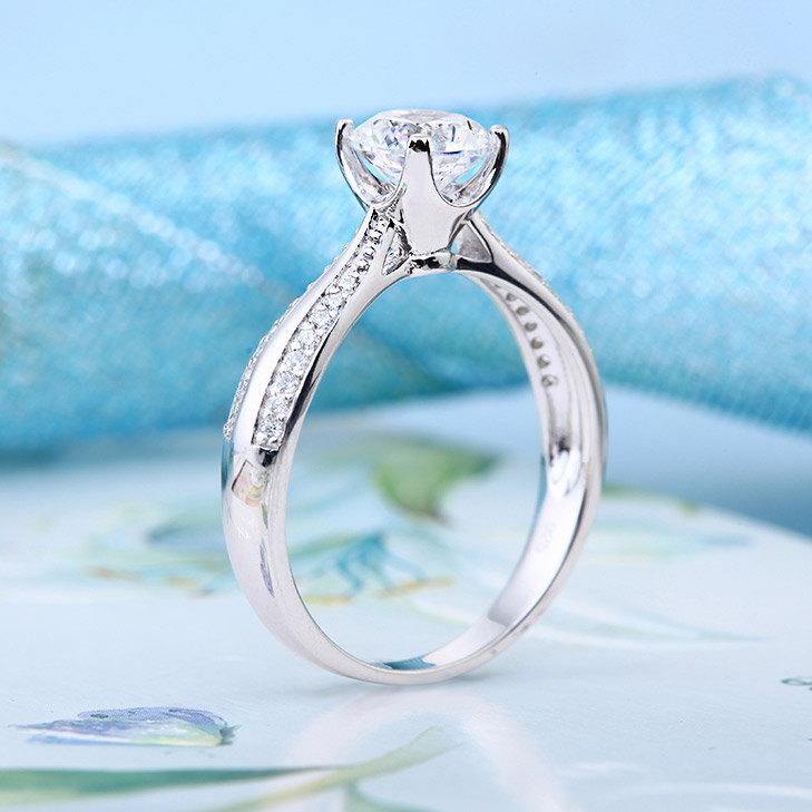 زفاف - 1.25 Carat Brilliant Cut Lab Made Diamond Wedding Engagement Ring Fine Handcraft 925 Sterling Silver